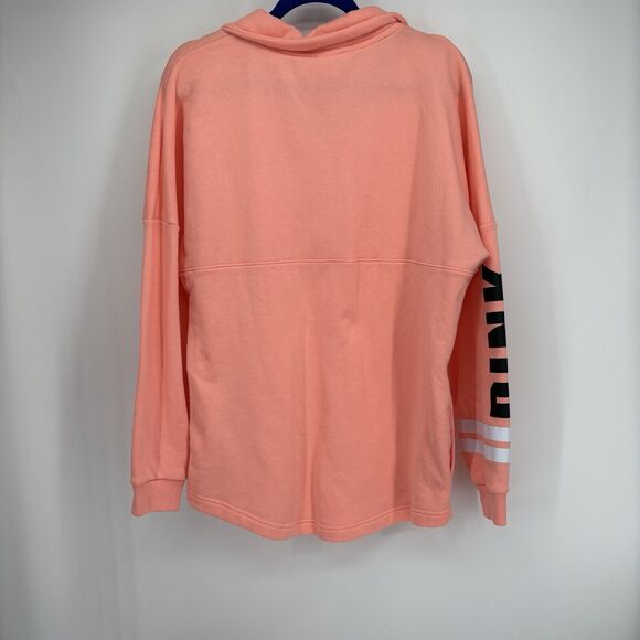 Victoria's Secret PINK Varsity Fleece Logo LargeQuarter Snap Mock Neck - Picture 8 of 8